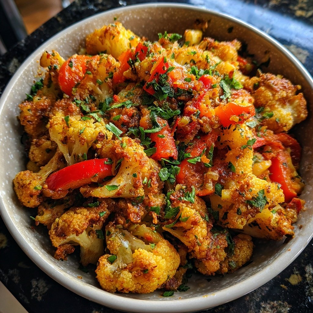 Blumenkohlpfanne mit Paprika