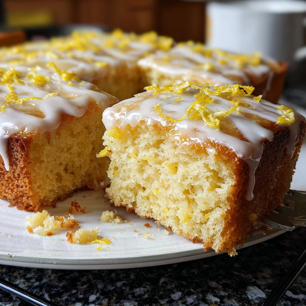 Zitronenkuchen mit Frischkäseglasur