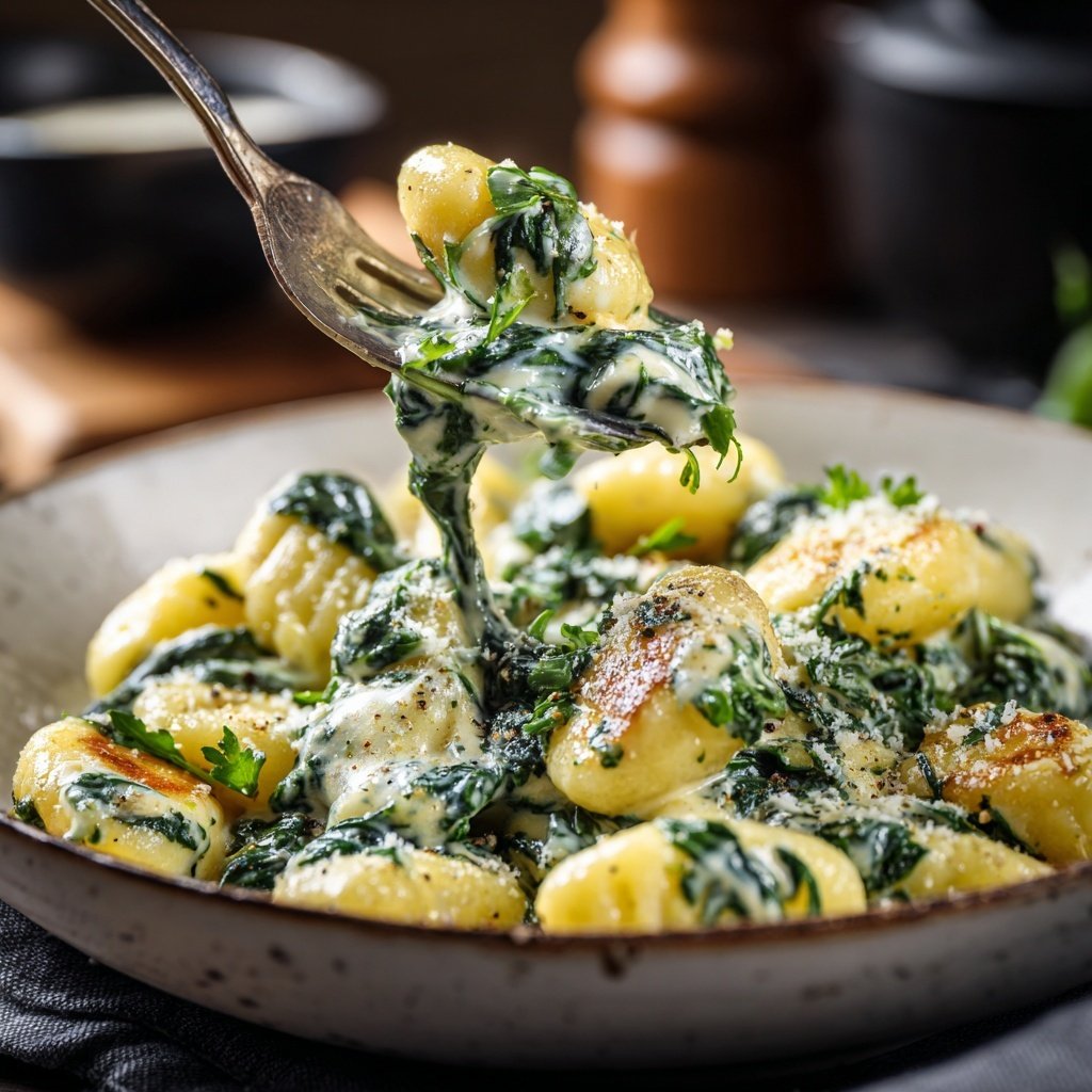 Gnocchi mit Spinat und Zitronensahne