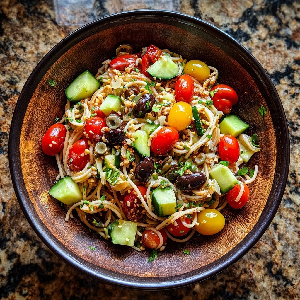 Mediterraner Nudelsalat Mit Kapern