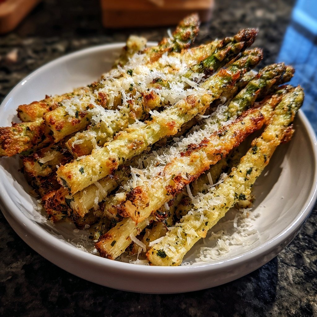 Grüner Spargel mit Parmesan