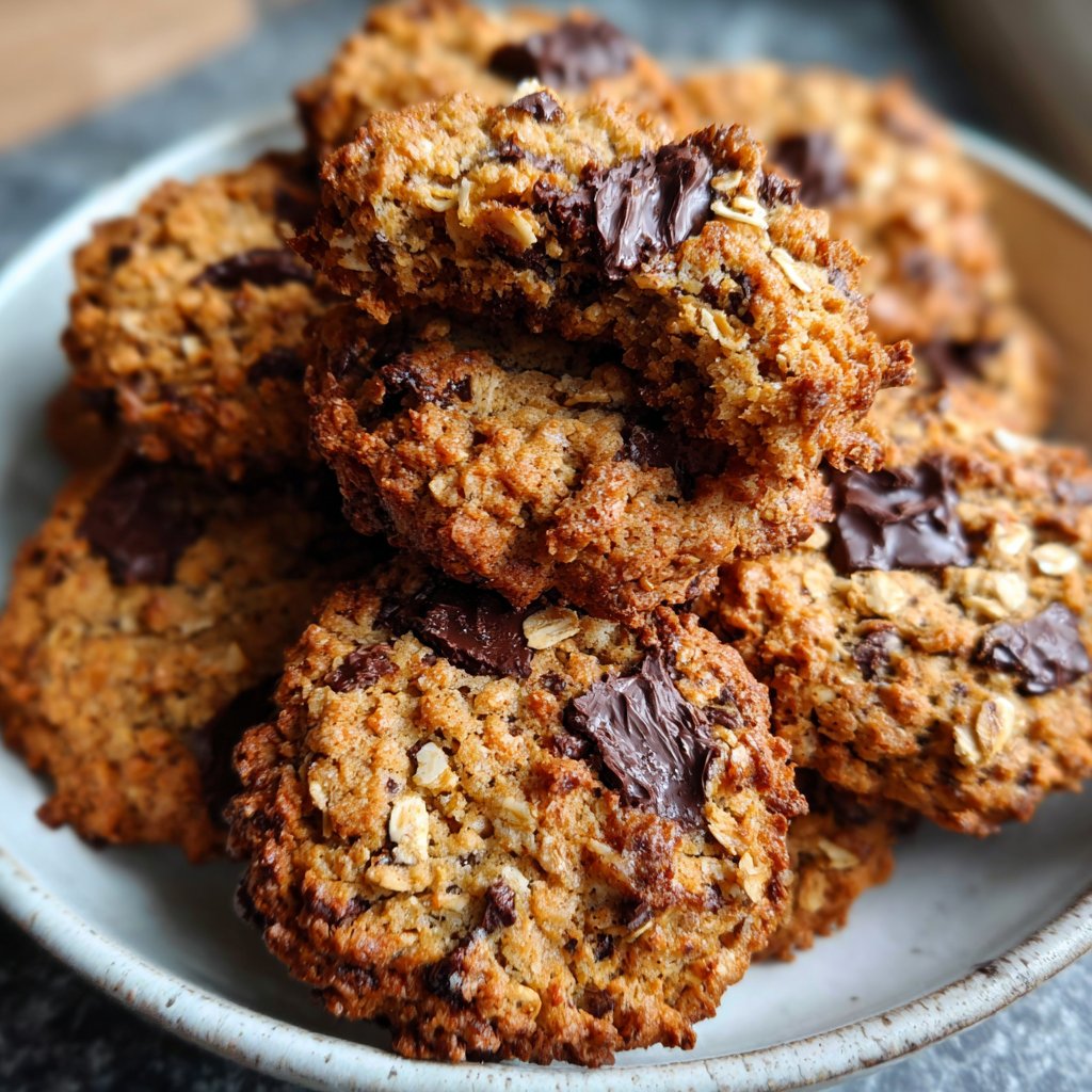Cookies mit Haferflocken und Schokostückchen